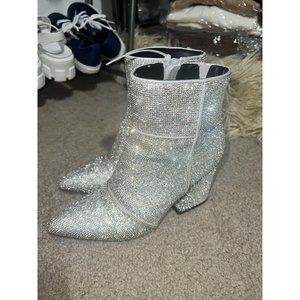 a new day sparkle glitter booties womens size 7